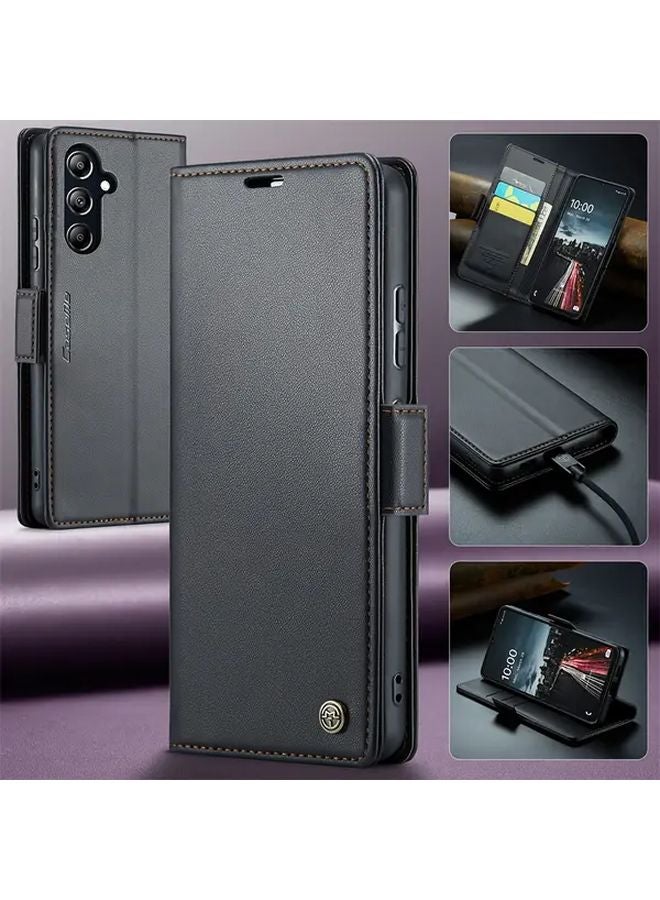 حافظة محفظة من الجلد الصناعي الأرجواني المانع لتقنية RFID مع حامل البطاقات والوقاية لهاتف Galaxy A33 5G - Image 3